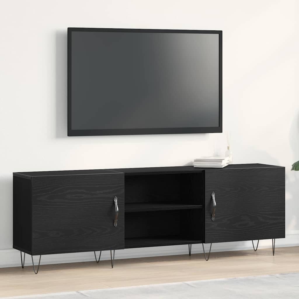 TV Cabinet Black oak 150 x 30 x 50 cm Engineered wood